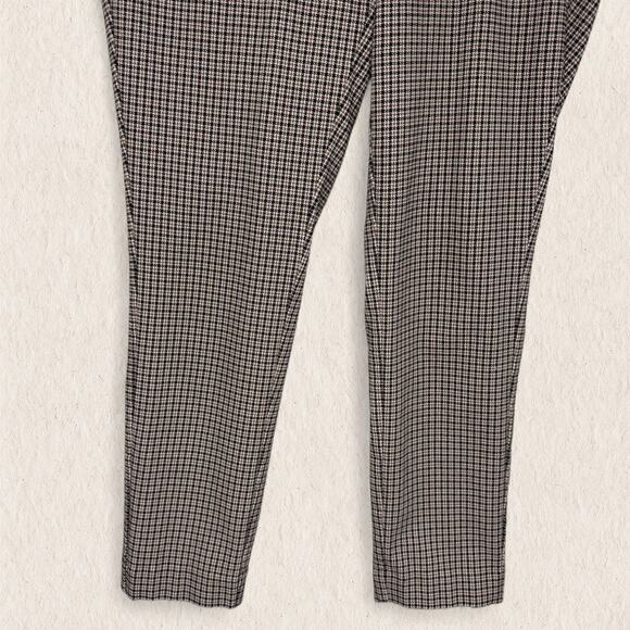 Anne Klein Pants Size L - Brown Houndstooth Check Slim Trousers Fall Workwear - Picture 4 of 12